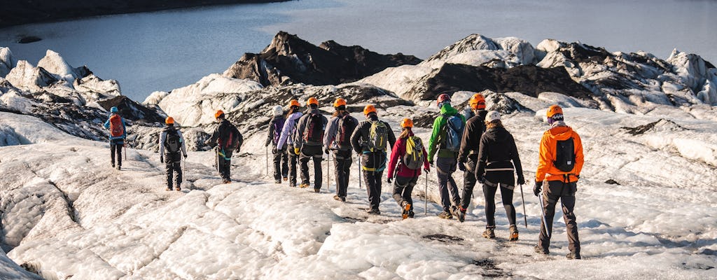 Experiência de caminhada na geleira Sólheimajökull