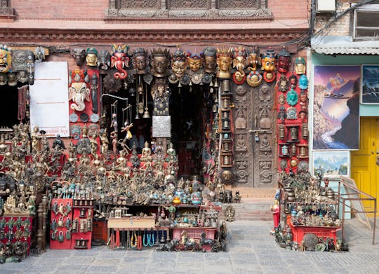 Explore de riquixá o bairro de Thamel de Katmandu com visita guiada