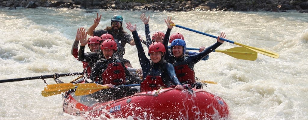 Rafting nel canyon adatto alle famiglie alle cascate di Athabasca