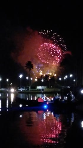 Fireworks cruise in Venetian-style gondola in Waikiki