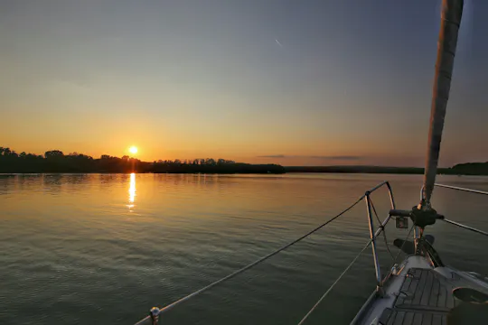 Moonlight sailing from Bad Saarow near Berlin