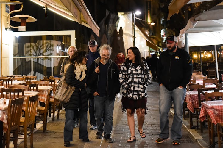 Athens by night food and wine tasting walking tour