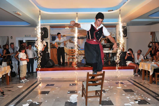 Traditional Greek night with dinner and live music in Santorini