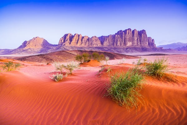 Viagem privada de dia inteiro ao Wadi Rum Valley of Moon Martian Desert do Mar Morto