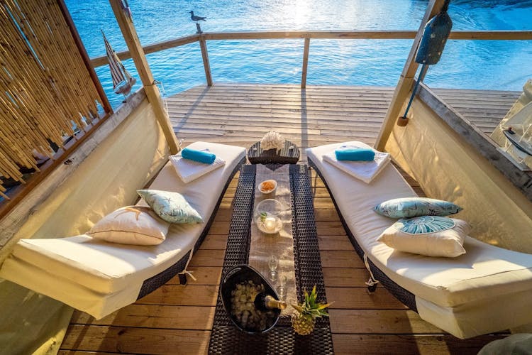Pearl Island beach escape tour with a private ocean view cabana
