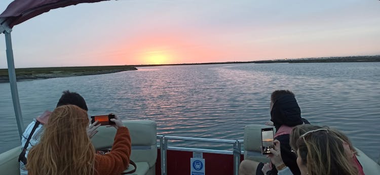Ria Formosa and Faro Islands catamaran guided tour from Faro at sunset