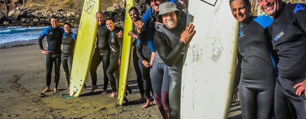 Leçons de surf au sud de Fuerteventura avec transfert