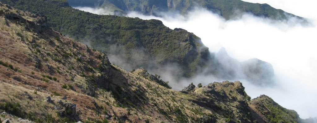Guided trekking along a levada to the 3 peaks of Madeira