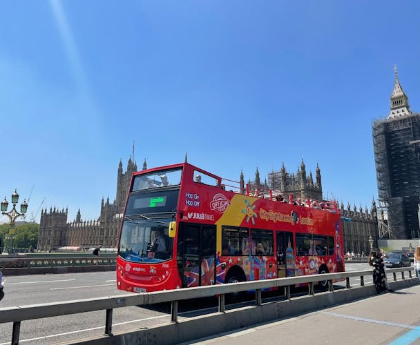London walking tour, hop-on hop-off bus, and cruise