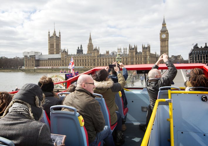 London walking tour, hop-on hop-off bus, and cruise