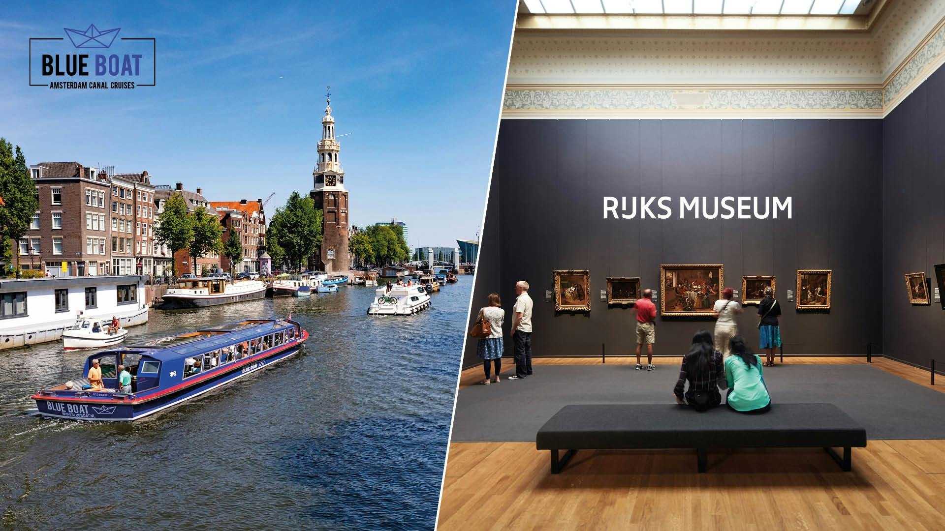Cruzeiro pelos canais de Amsterdã e entrada para o Rijksmuseum