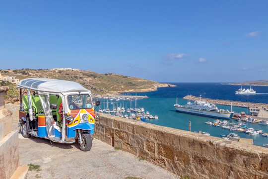 Sunset Gozo tuk-tuk and Comino Island hopper boat tour