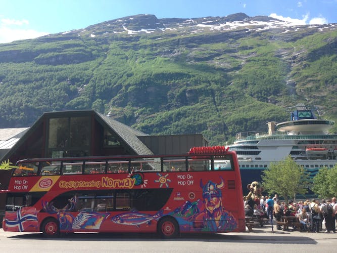 City Sightseeing hop-on hop-off bus tour of Geiranger