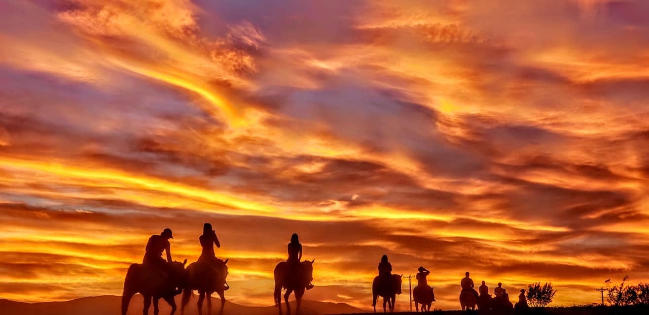 Wild West sunset horseback ride with dinner from Las Vegas
