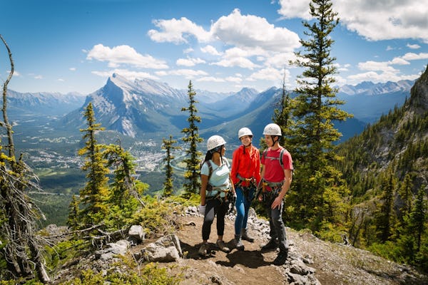 Mount Norquay Explorer route climbing with shuttle and chairlift