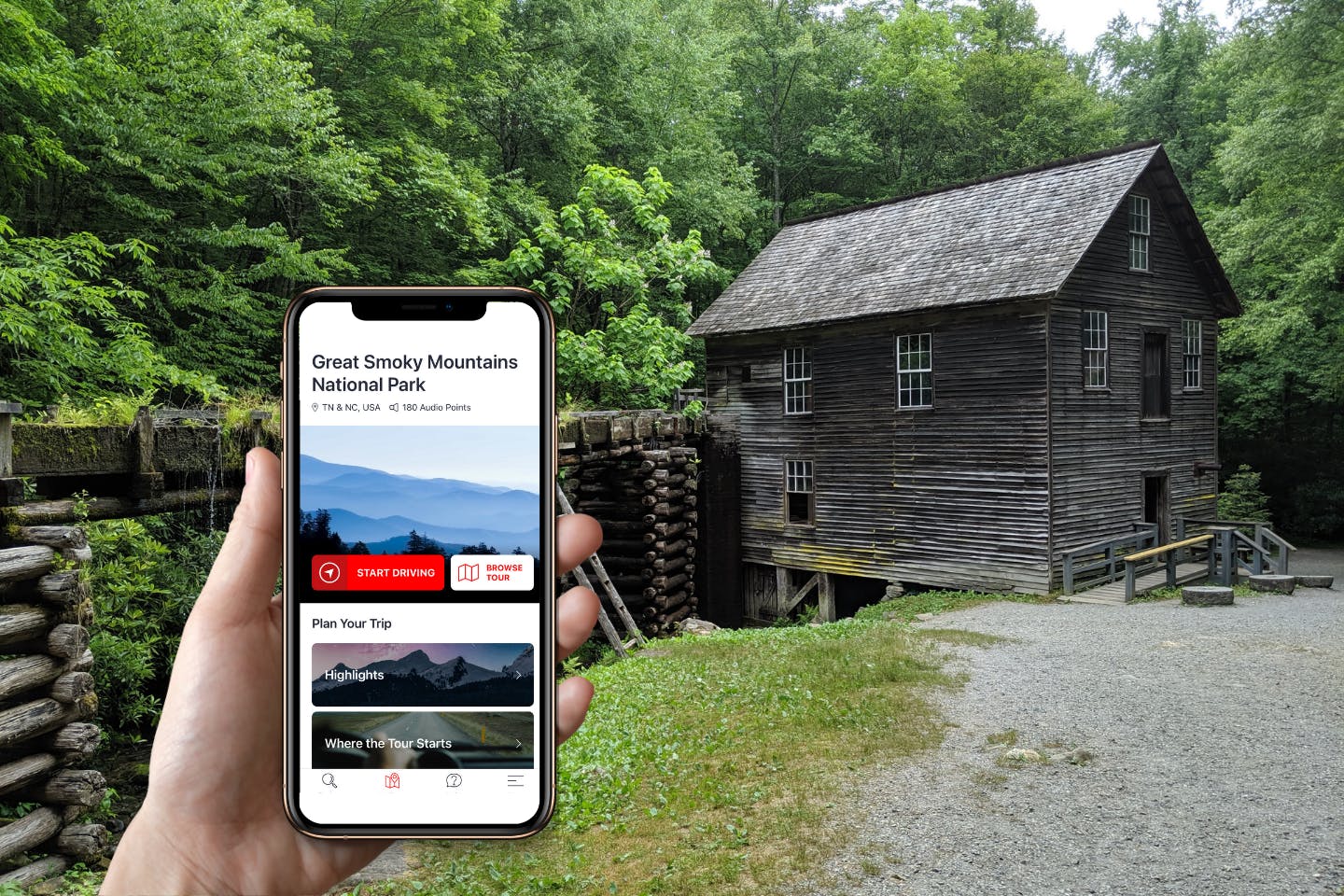 Audio-guided driving tour of the Smoky Mountain National Park