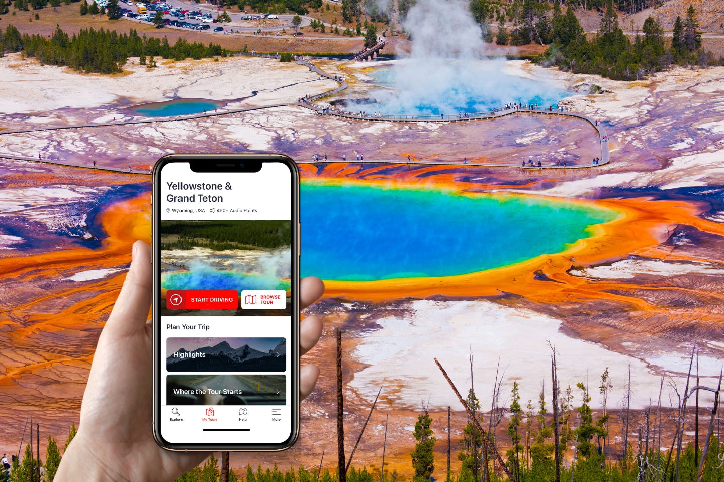 Audio-guided driving tour of Yellowstone and Grand Teton