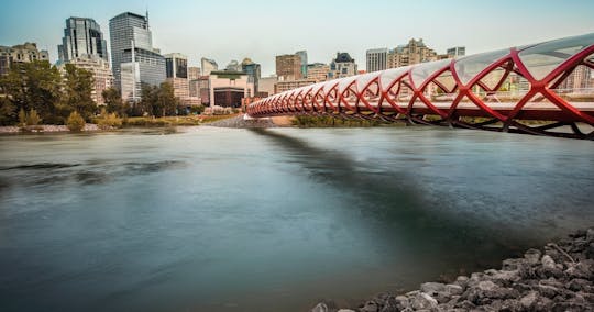 Calgary city bike tour on the Bow River Pathway