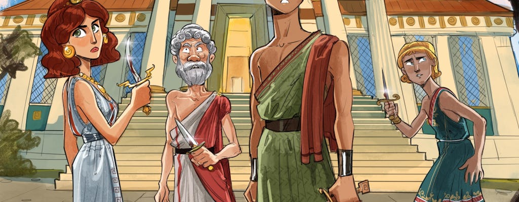 Interaktywna gra o tajemniczych morderstwach starożytnej Grecji na żywo w Atenach