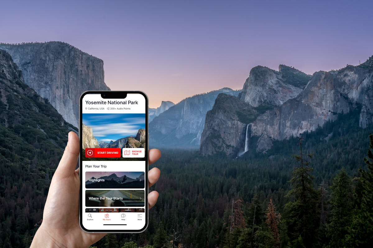 Autoroute met audiogids door Yosemite National Park