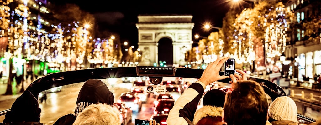 Visite en bus à toit ouvert des illuminations de Noël Tootbus à Paris