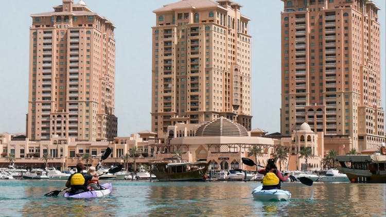 The pearl kayaking with stand up paddling experience in Qatar