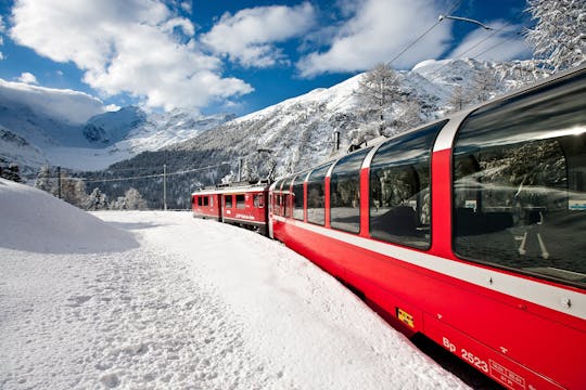 Bernina Express scenic train ride from Sankt Moritz to Tirano