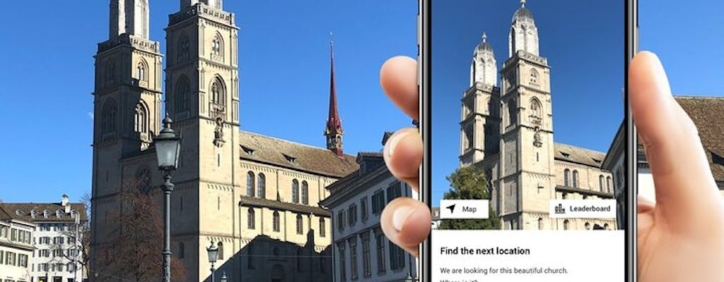 Zurich exploration walking tour with smartphone game