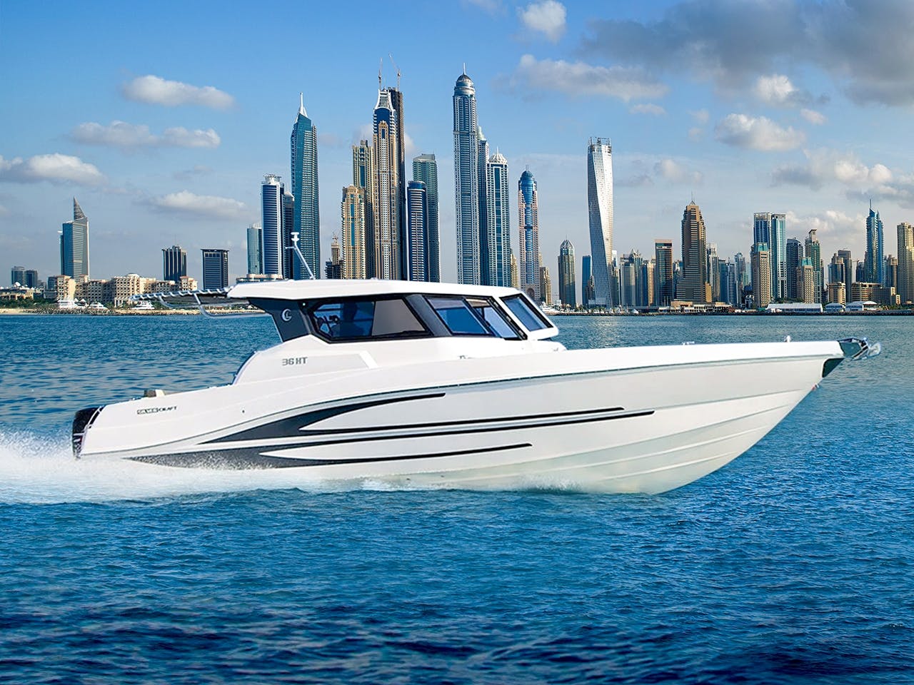 Dubai private boat trip on boat Thunder