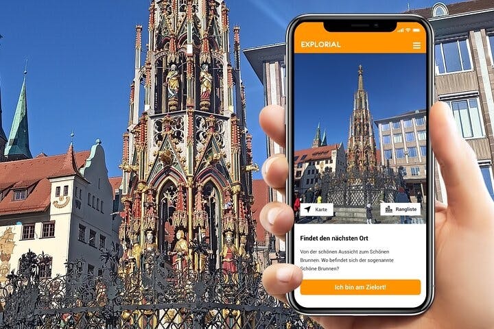 Excursão a pé pela exploração de Nuremberg com jogo para smartphone