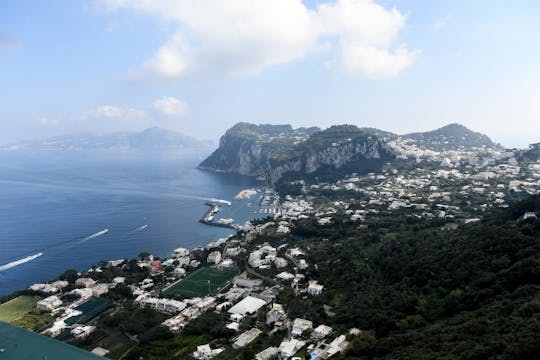Capri sea view from Naples with swimming stop option