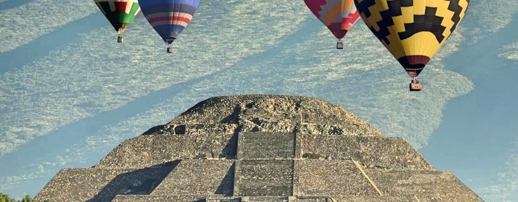 Private Tour zu den Pyramiden von Teotihuacan und Fahrt mit dem Heißluftballon