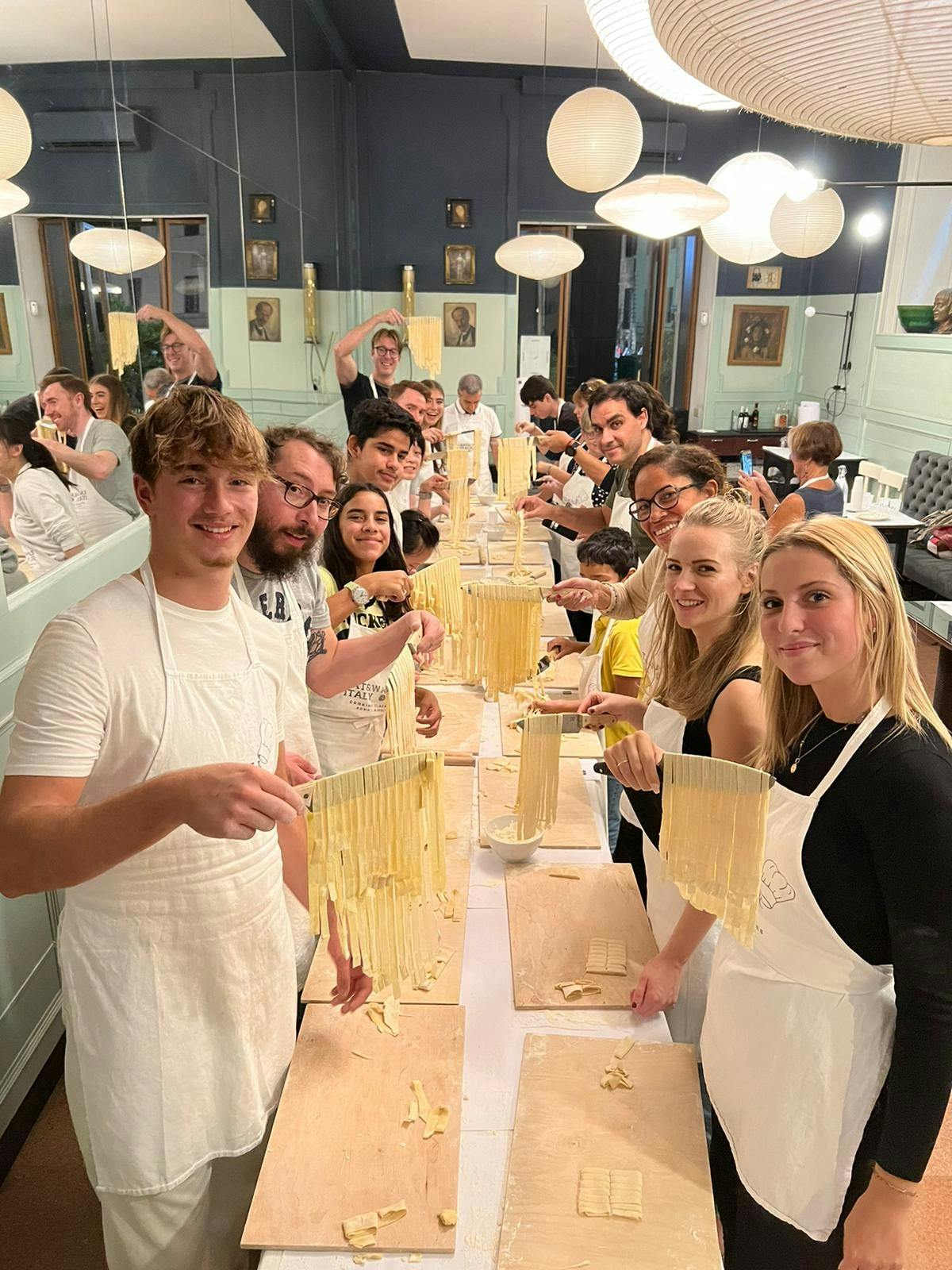 Clase de cocina de pasta en Roma.