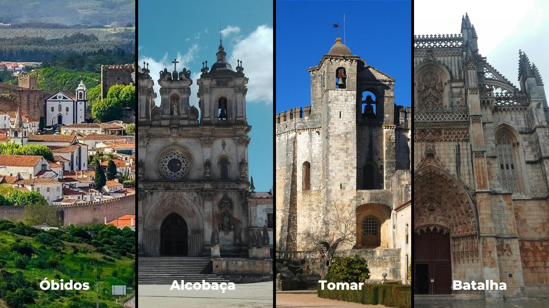 Viagem de Coimbra a Lisboa com visita a Tomar, Batalha, Alcobaça e Óbidos