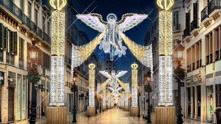 Christmas lights visit of Malaga with pickup from the Costa del Sol