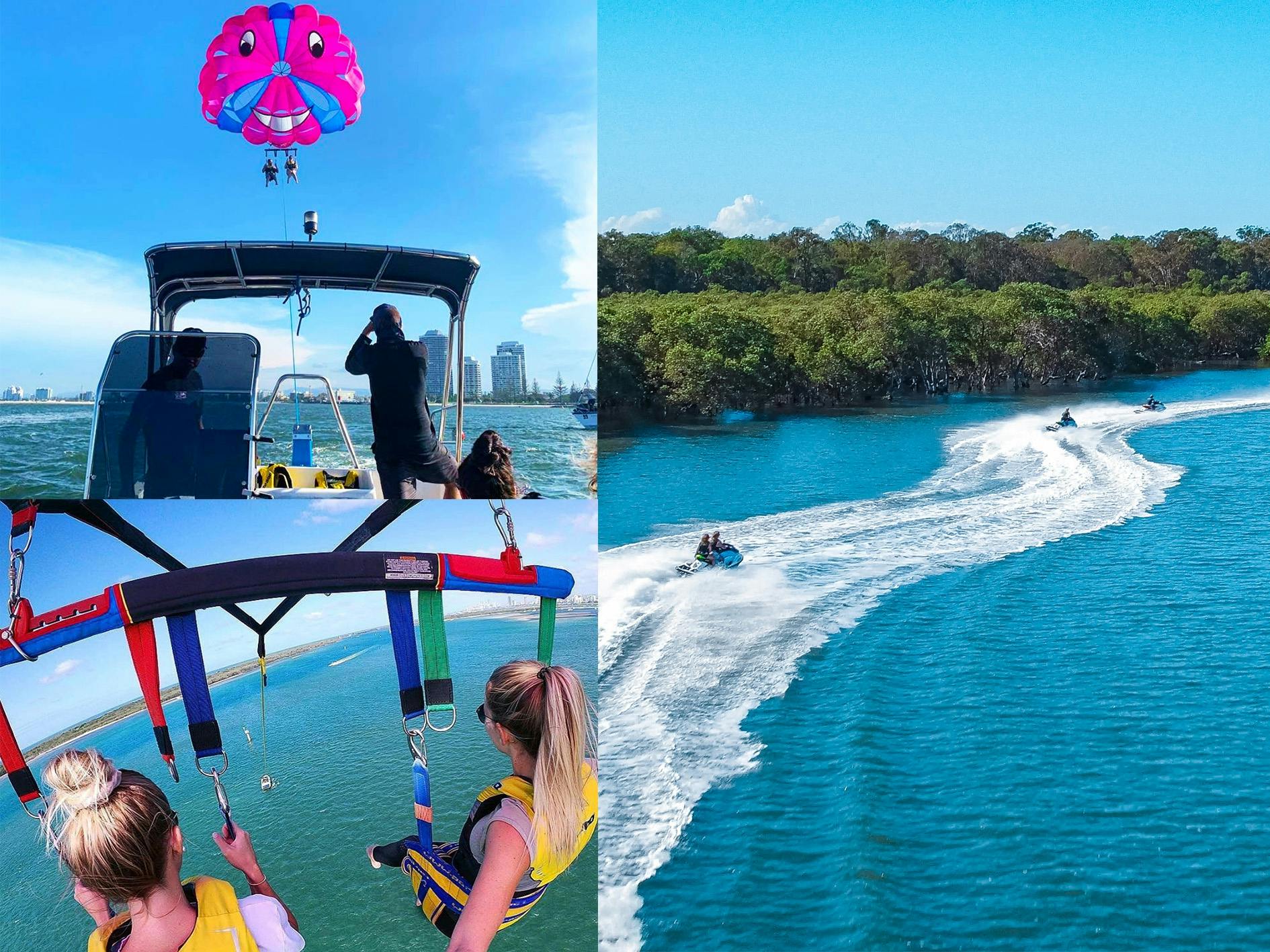 Gold Coast parasailing and a 30-minute jet ski safari ride