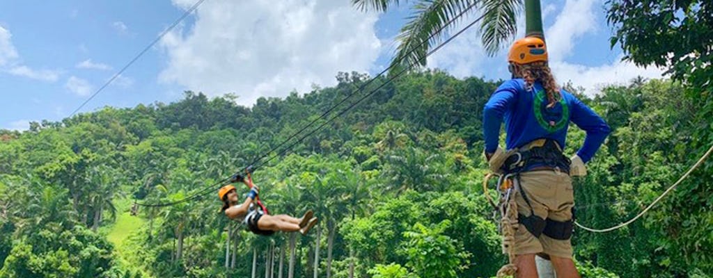 Aventura de tirolesa na floresta tropical de El Yunque