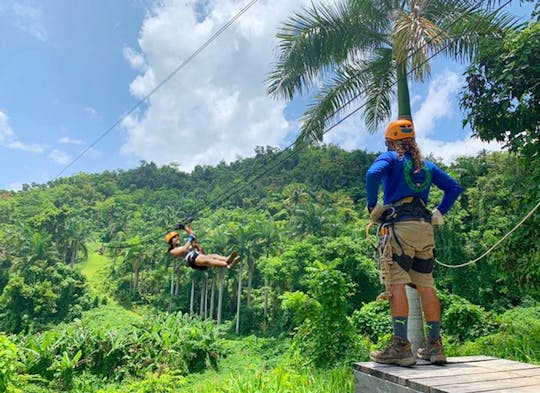 Aventura de tirolesa na floresta tropical de El Yunque