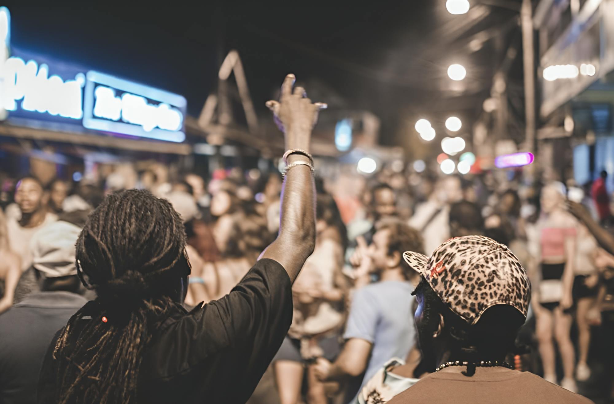 Street party in St. Lucia with private transport