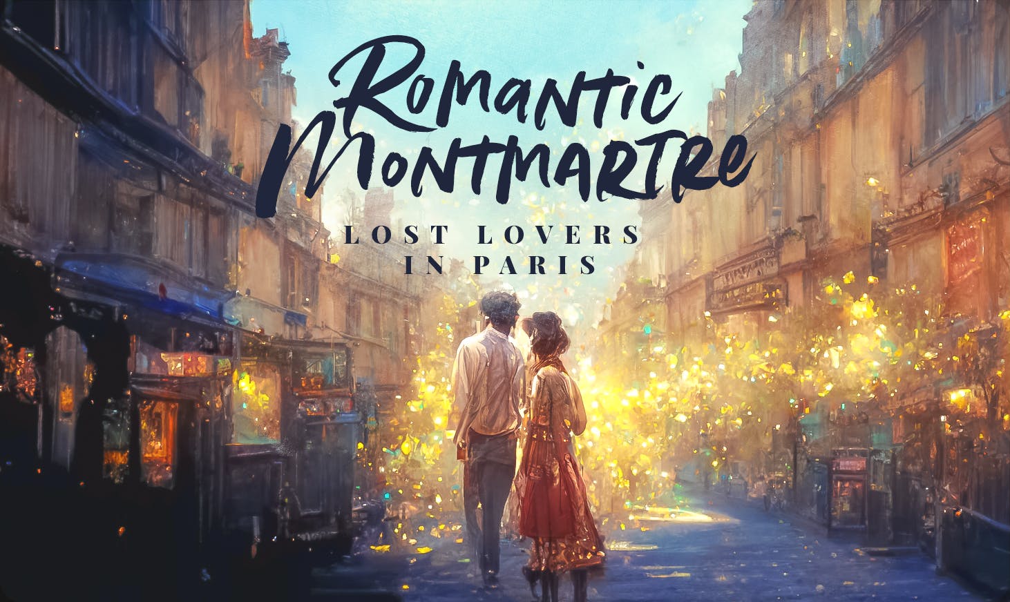 Romantyczna dzielnica Montmartre podczas gry miejskiej w Paryżu