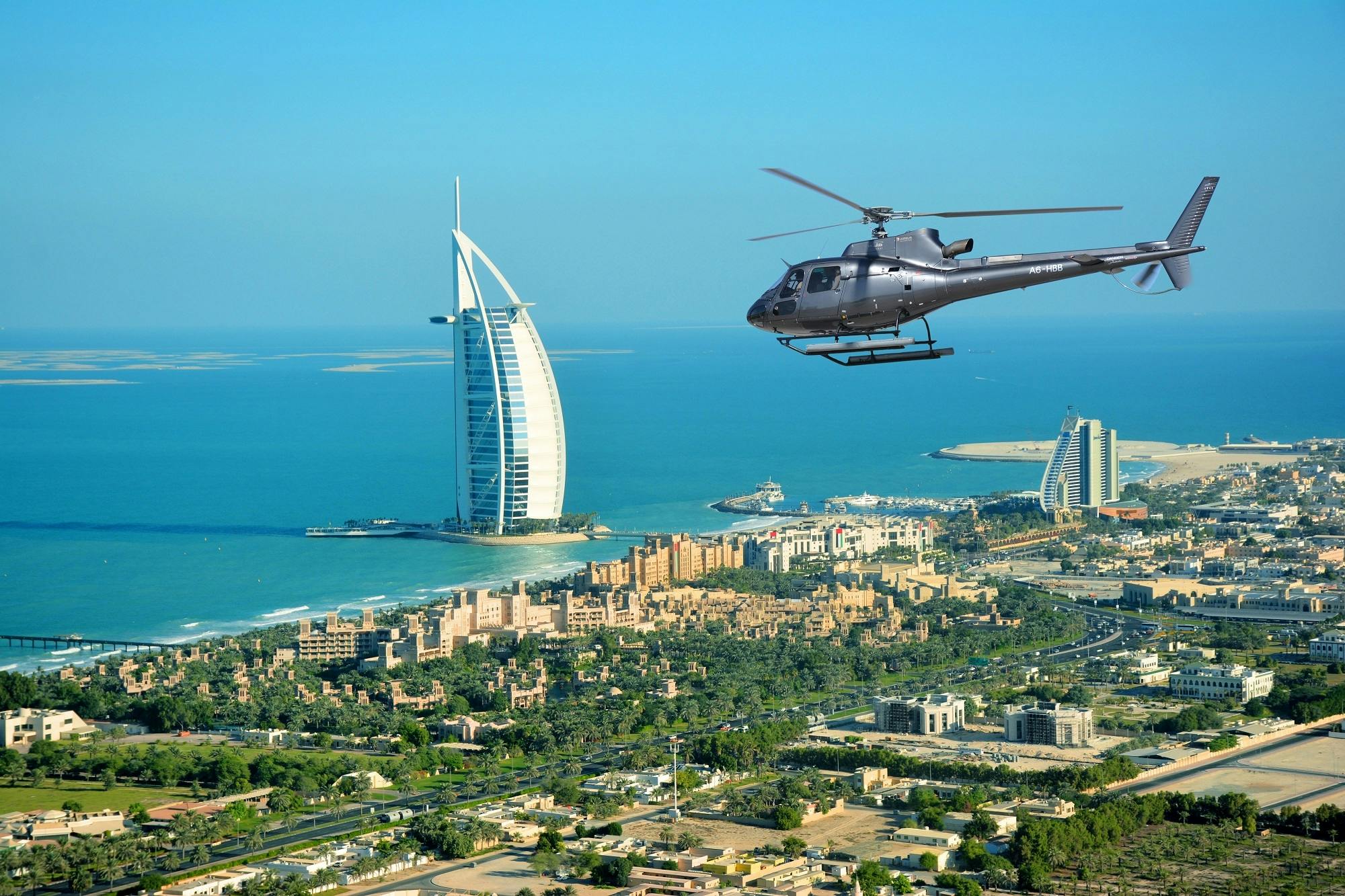 17 minuten durende helikoptervlucht boven Dubai