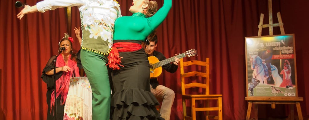 Pokaz koni andaluzyjskich i flamenco z kolacją w Maladze