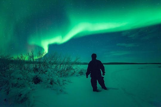Safari de la aurora boreal en motos de nieve desde Levi