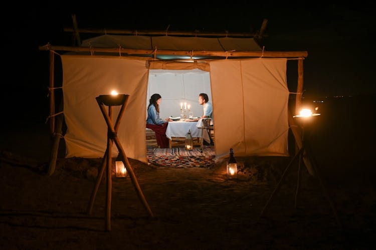 Agafay desert camel ride and dinner in a luxury camp