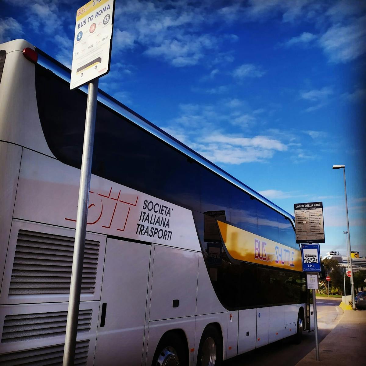 Transfer tussen het centrum vanaf Rome en de haven vanaf Civitavecchia
