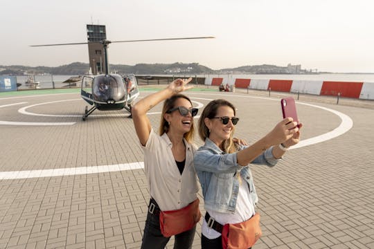 Helicopter flight above Lisbon