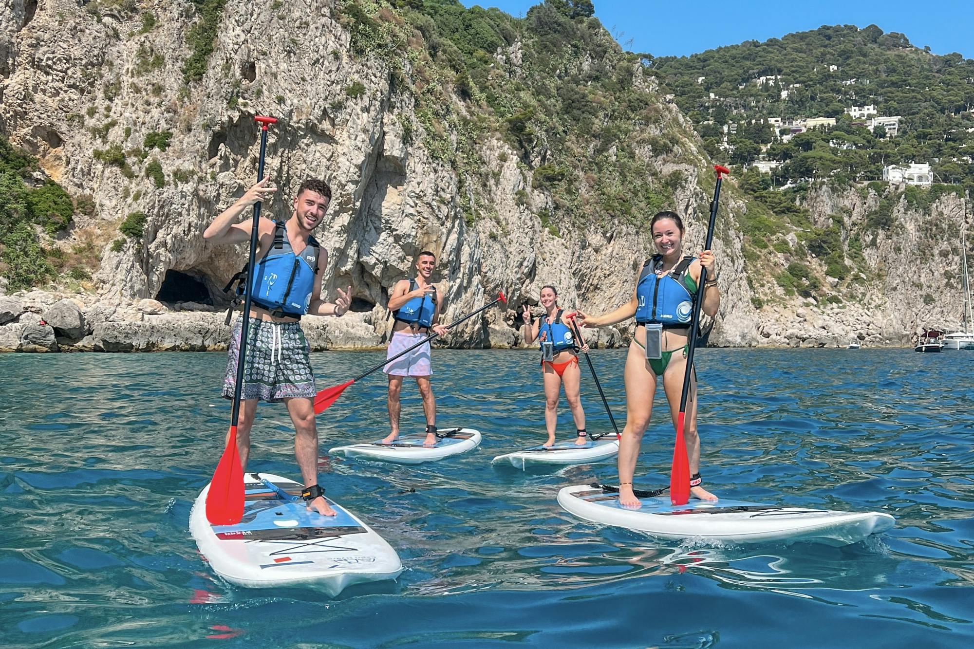 Capri caves and beaches tour on paddleboard