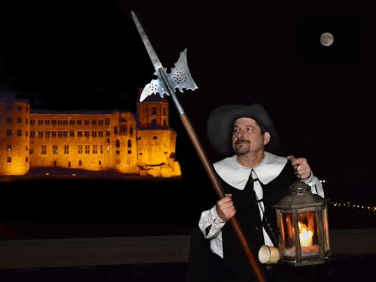 Tour a piedi di Heidelberg di notte con un guardiano