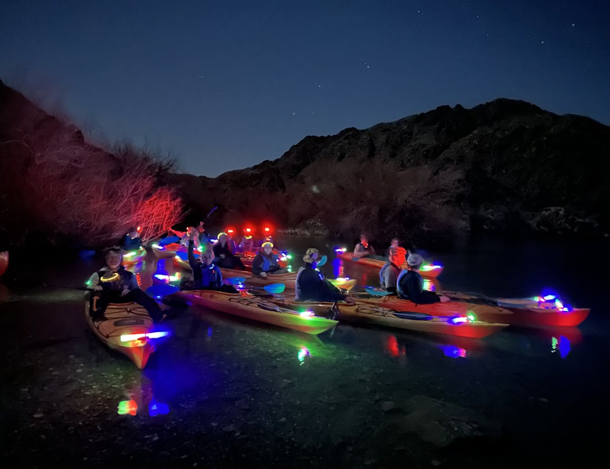 Begeleide kajaktocht bij maanlicht vanaf Las Vegas Strip of Willow Beach