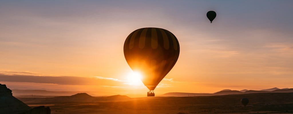Private hot-air balloon flight over Lasithi Plateau at sunrise